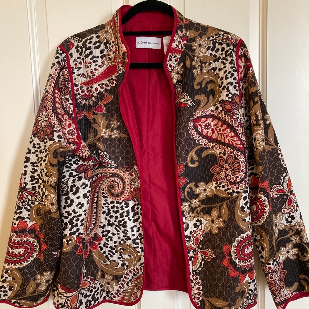 Alfred Dunner Quilted Open-Front Jacket